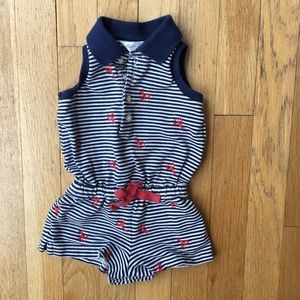Ralph Lauren baby girl lobster & stripe outfit